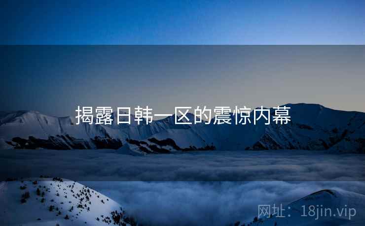 揭露日韩一区的震惊内幕  第2张